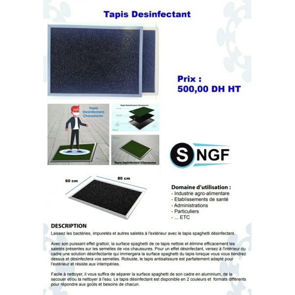 Hygiène Tapis/paillasson en aluminium de désinfection de chaussures dans entrée domaines