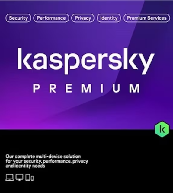 Kaspersky Premium (équivalent à Total Security) - 5 Postes / 1 an