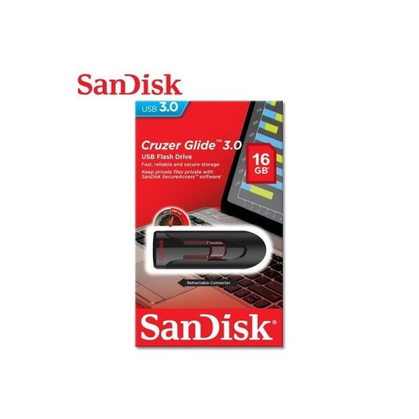 SANDISK CRUZER GLIDE 16GO 3.0 NOIR