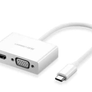 Adaptateur Ugreen convertisseur vidéo USB Type C - HDMI / VGA blanc (30843)