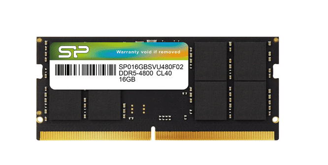 Barette mèmoire Silicon Power 16 GB - DDR5-4800 CL40 SODIM (SP016GBSVU480F02)