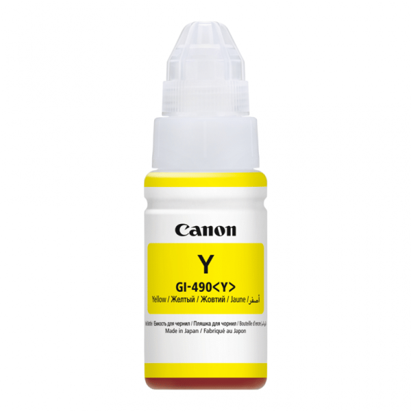 Canon GI-490 Y Jaune - Bouteille d'encre Canon d'origine (0666C001AB)