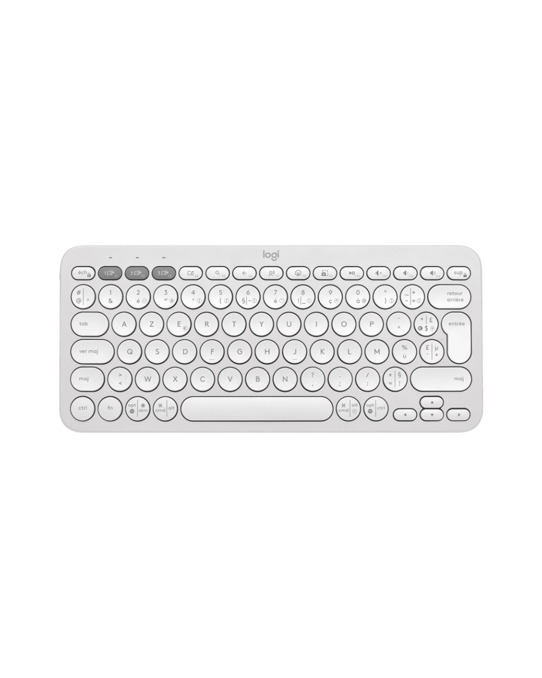 Clavier sans fil Bluetooth Logitech Pebble Keys 2 K380s Mini - Blanc (920-011804)