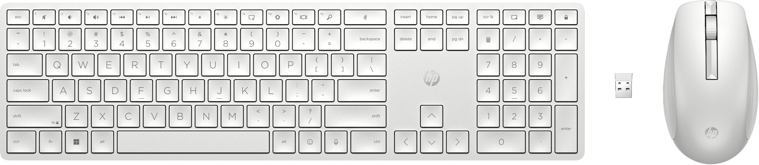 Clavier Souris Sans Fil HP 650 Blanc (4R016AA)