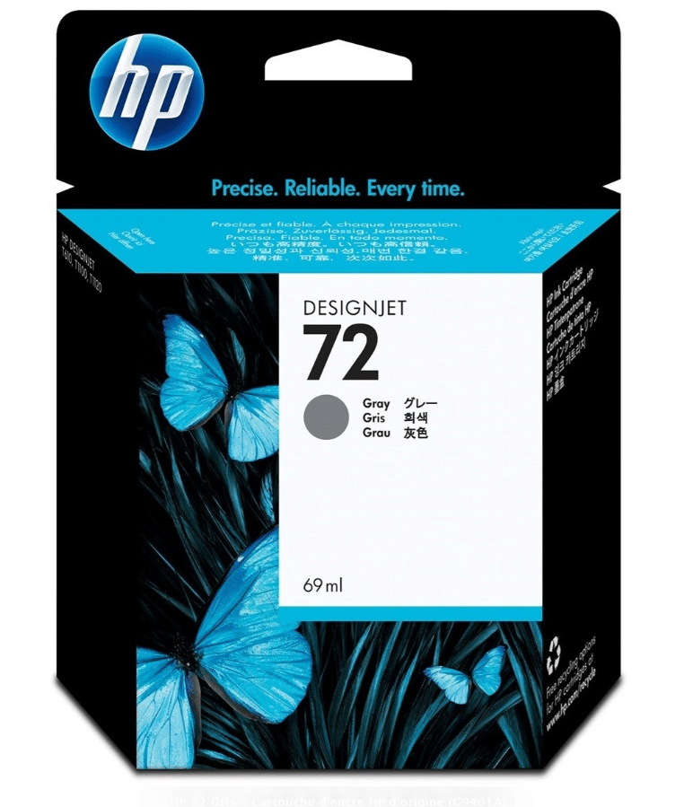 HP 72 Gris - Cartouche d'encre HP d'origine (C9401A)