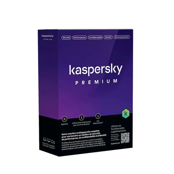 Kaspersky Premium (équivalent à Total Security) - 5 Postes / 1 an (KL10478BEFS-SLIMMAG)