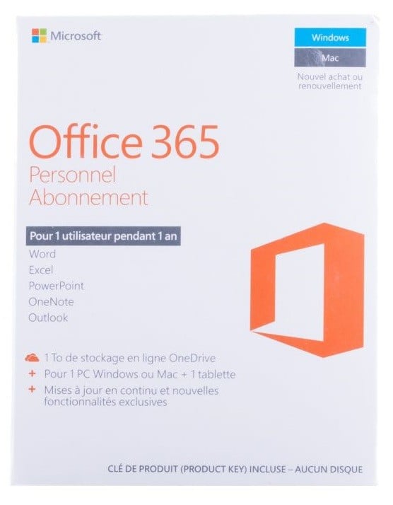 Microsoft Office 365 Personnel Français - 1 an (QQ2-00890)
