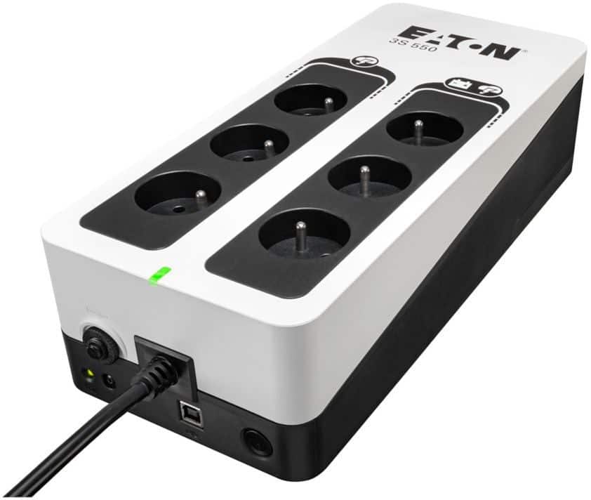 Onduleur Off-Line UPS Eaton 3S gén2 - 330 W / 550 VA - 6 prises FR + USB (3S550F)