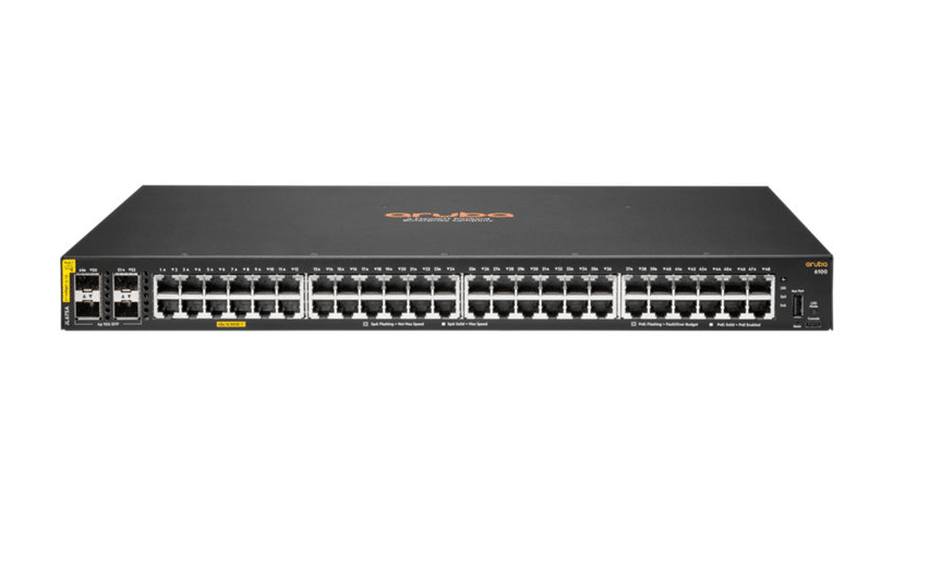Switch Aruba 6100 48G Classe 4 PoE 4SFP+ 370 W (JL675A)