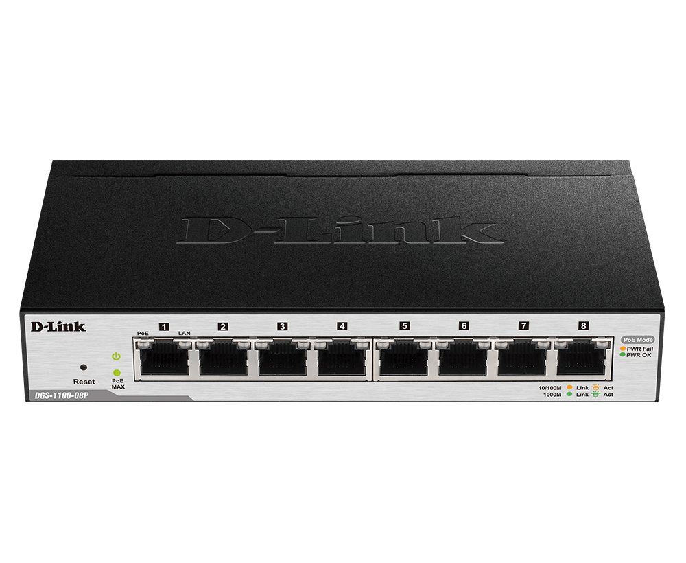 SWITCH DLINK PoE EasySmart GIGABITS 8 PORTS 10/100/1000Mbps