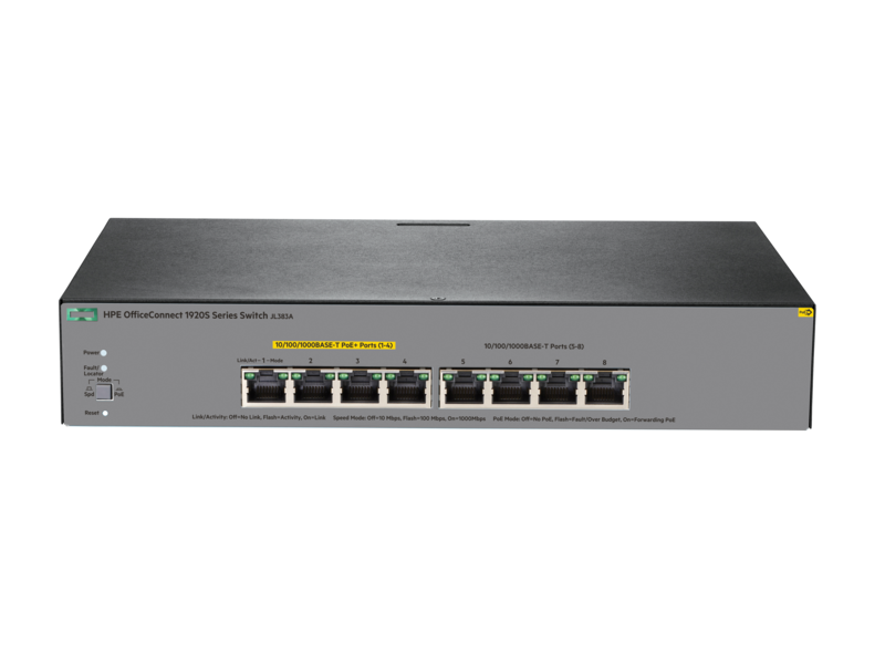 SWITCH HPE OFFICECONNECT 1920S 8G PPoE+ 65 W Smart Managed (JL383A)