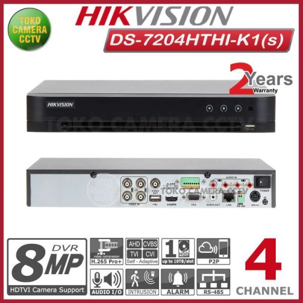 XVR HIKVISION 8MP 4 CHANNELS DS-7204HTHI-K1
