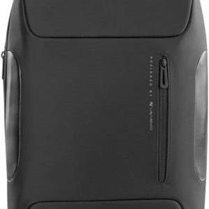 L’AVVENTO Laptop Backpack Fits up to 15.6”, With Tablet Pocket, USB Out, Hidden Pocket for Bottle, Made by Polyester Fiber- Black