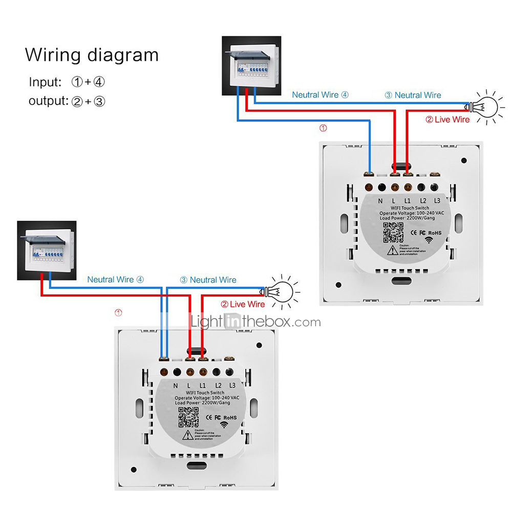 KINGART N2 INTERUPTEUR WIFI et RF433 DOUBLE (EWELINK) – Image 3