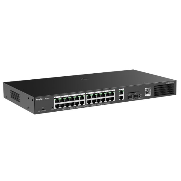 28-Port SWITCH Gigabit Smart Cloud Managed PoE 24 PoE+ Ports, 2 RJ45 Ports, 2 SFP Ports