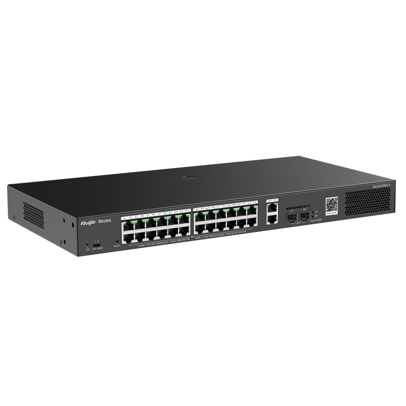 28-Port SWITCH Gigabit Smart Cloud Managed PoE 24 PoE+ Ports, 2 RJ45 Ports, 2 SFP Ports