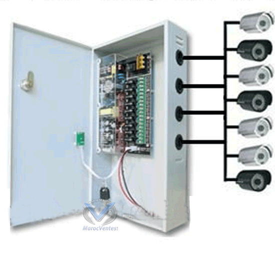12V, 5A, fournisseur d'énergie 9 channels
