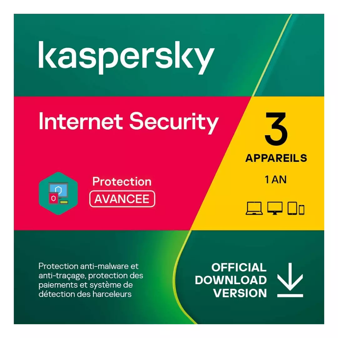 Kaspersky Anti-virus - 3 Postes / 1 an