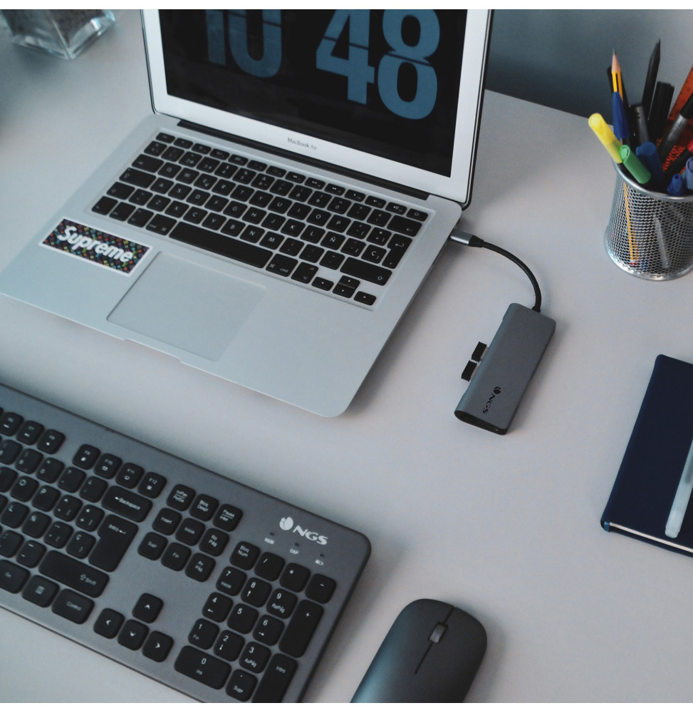 Adaptateur NGS Wonder Dock7 multi port usb-c en aluminium 7 en 1 (WONDERDOCK7) – Image 2