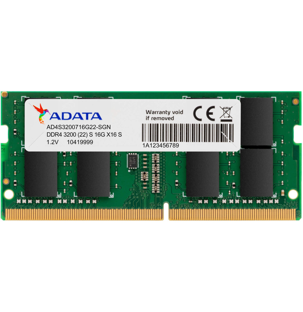 Barrette mémoire ADATA SO-DIMM 8GB DDR4 3200 MHz - PC Portable (AD4S32008G22-RGN)