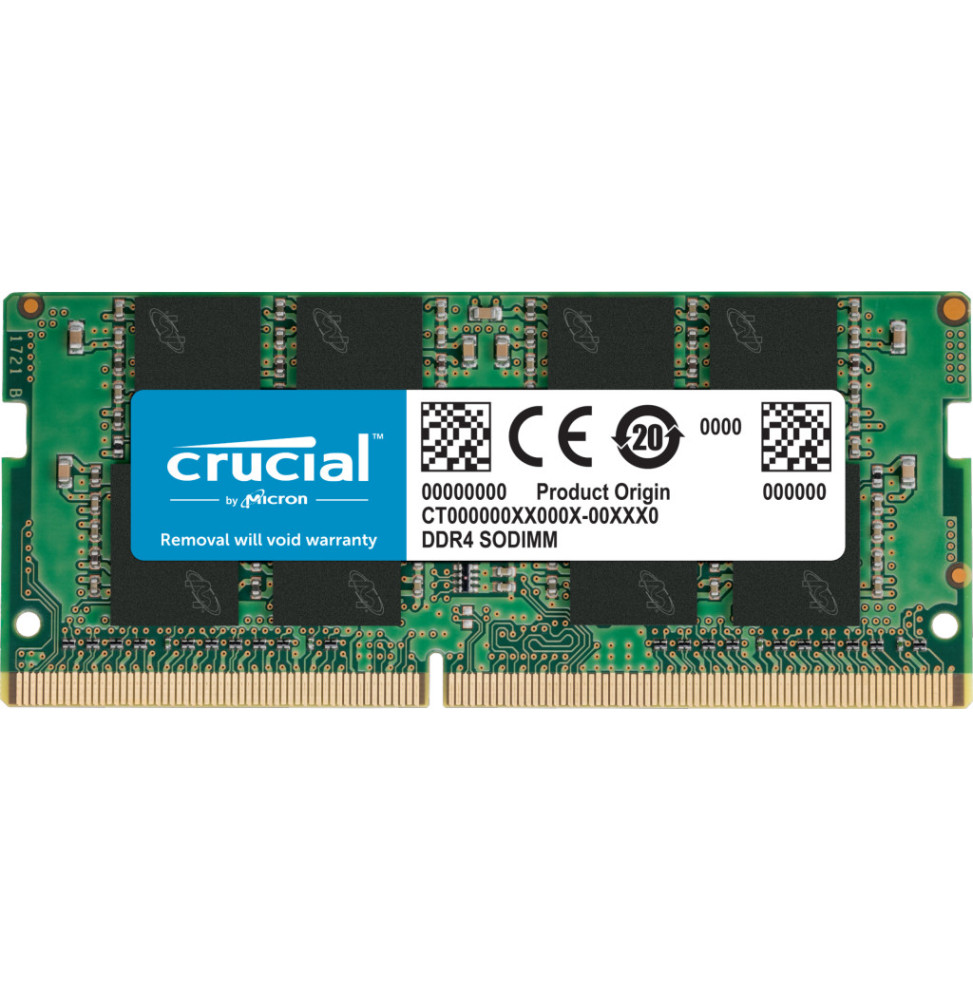 Barrette mémoire Crucial SO-DIMM 8GB DDR4 2666 MHz - PC Portable (CT8G4SFRA266)