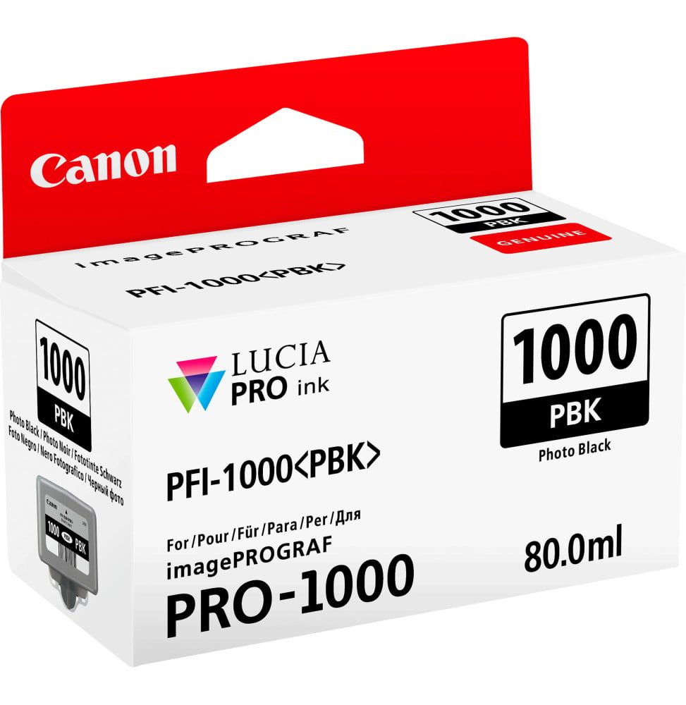 Canon PFI-1000PBK Noir photo - Cartouche d'encre Canon d'origine (0546C001AA) – Image 2