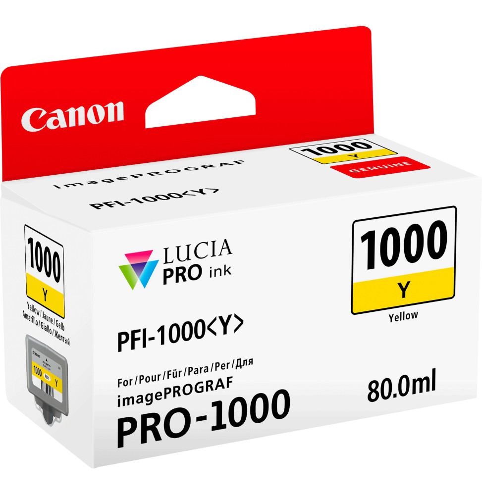 Canon PFI-1000Y Jaune - Cartouche d'encre Canon d'origine (0549C001AA) – Image 2