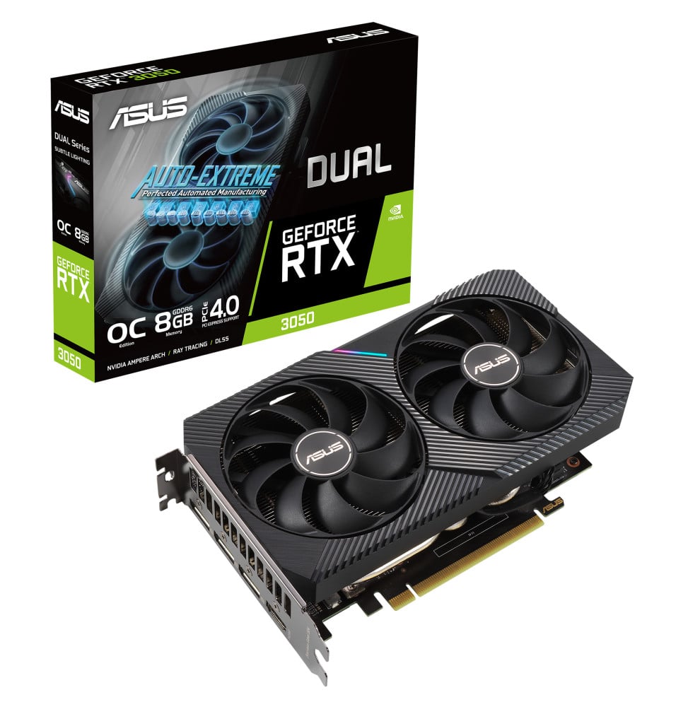 Carte graphique ASUS Dual GeForce RTX™ 3050 OC Edition 8GB (90YV0HH0-M0NA00)