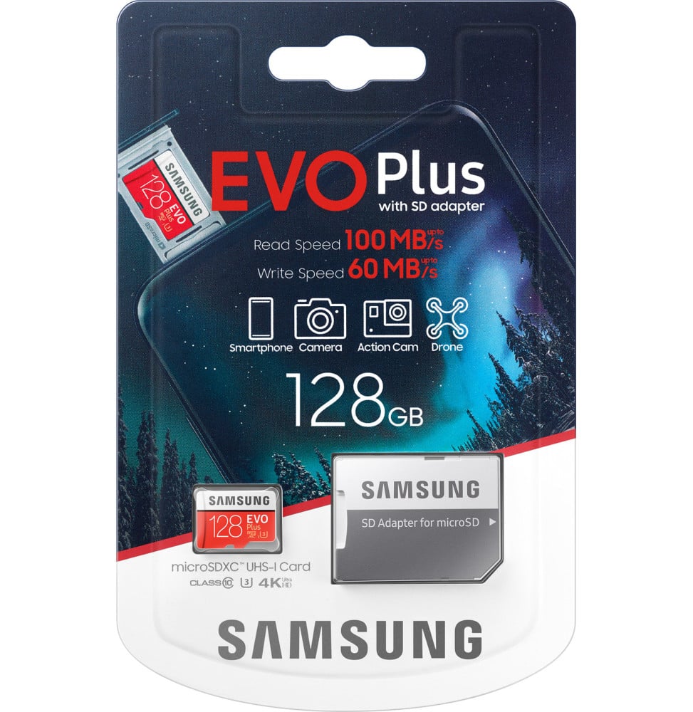 Carte mémoire Samsung Evo Plus -128GB - microSDXC Avec adaptateur (MB-MC128HA_EU)