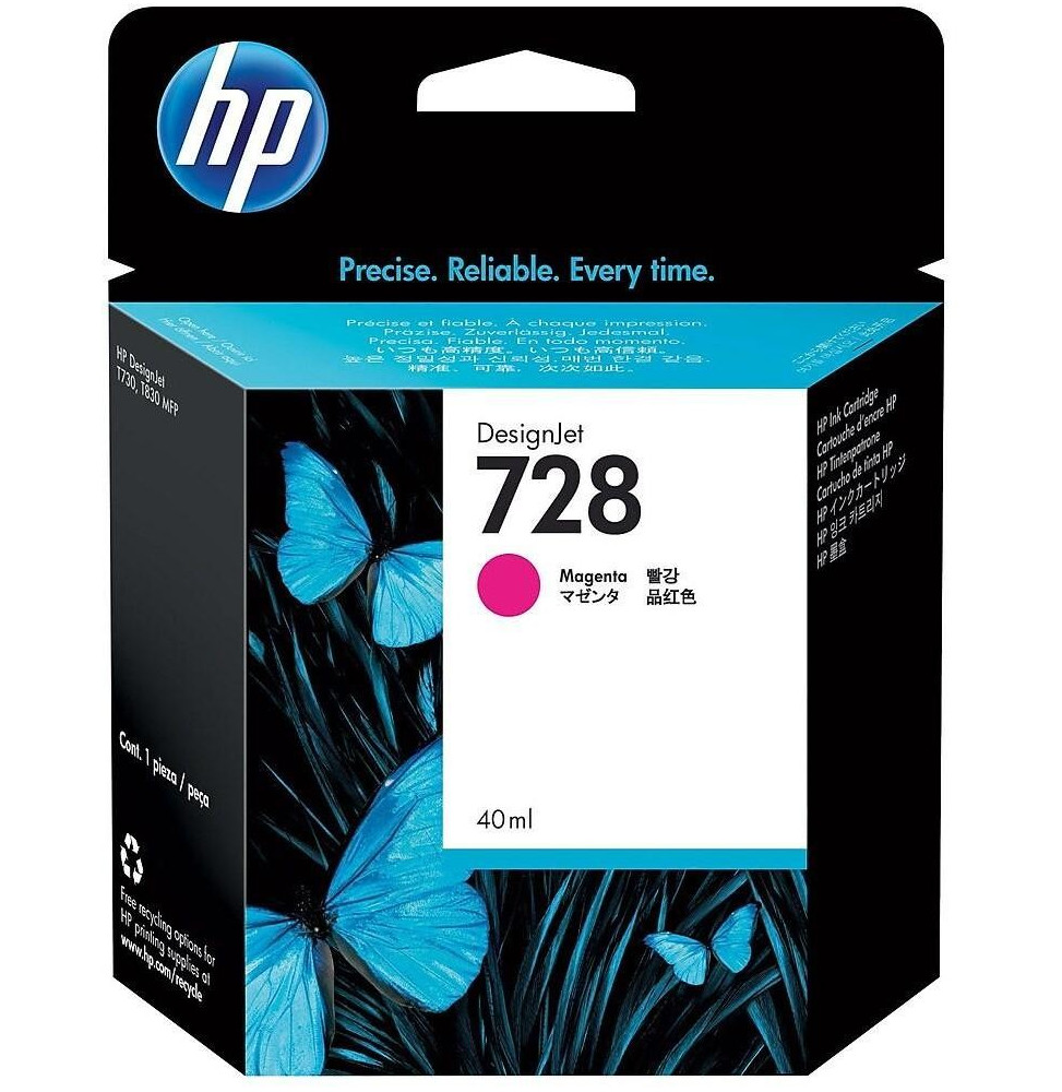 HP 728 Magenta - Cartouche d'encre HP d'origine (F9J62A)