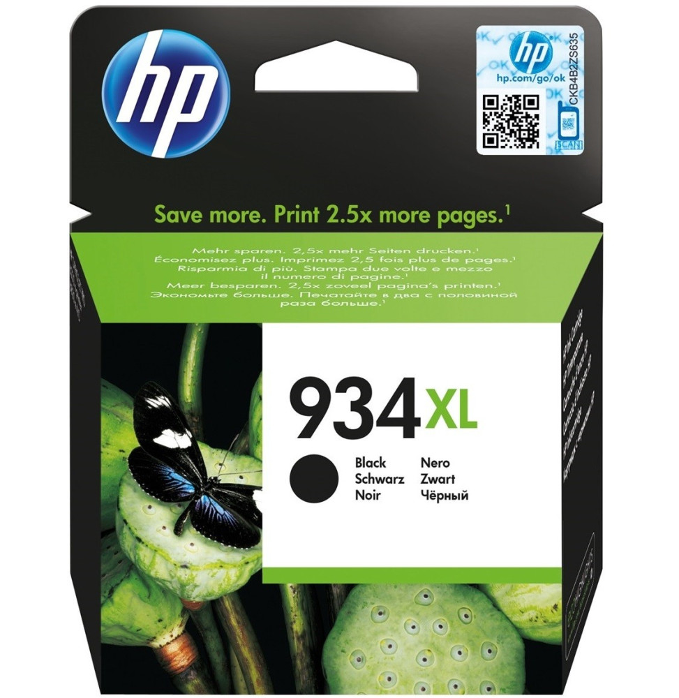 HP 934XL Noir - Cartouche d'encre grande capacité HP d'origine (C2P23AE)