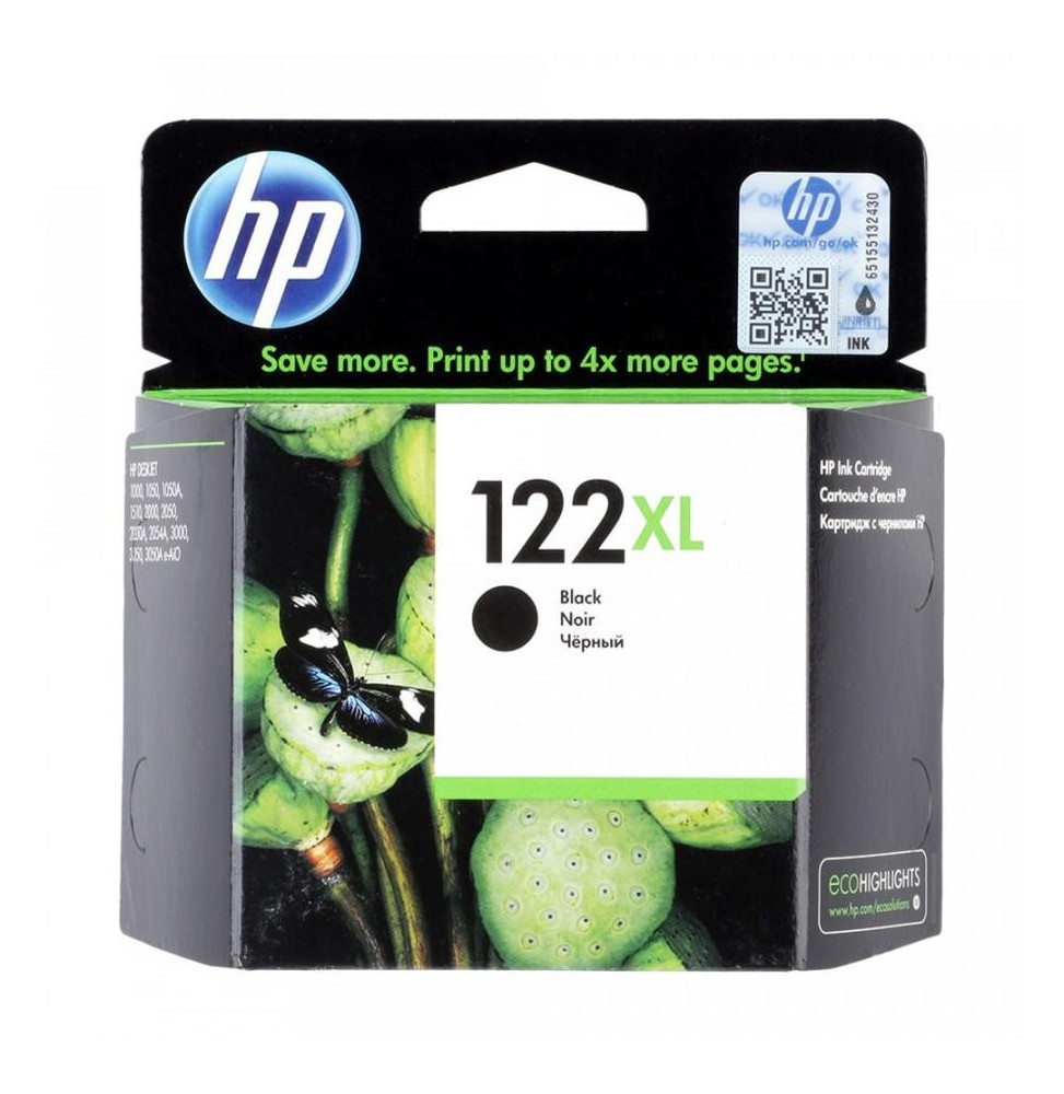 HP 122XL Noir - Cartouche d'encre grande capacité HP d'origine (CH563HE)