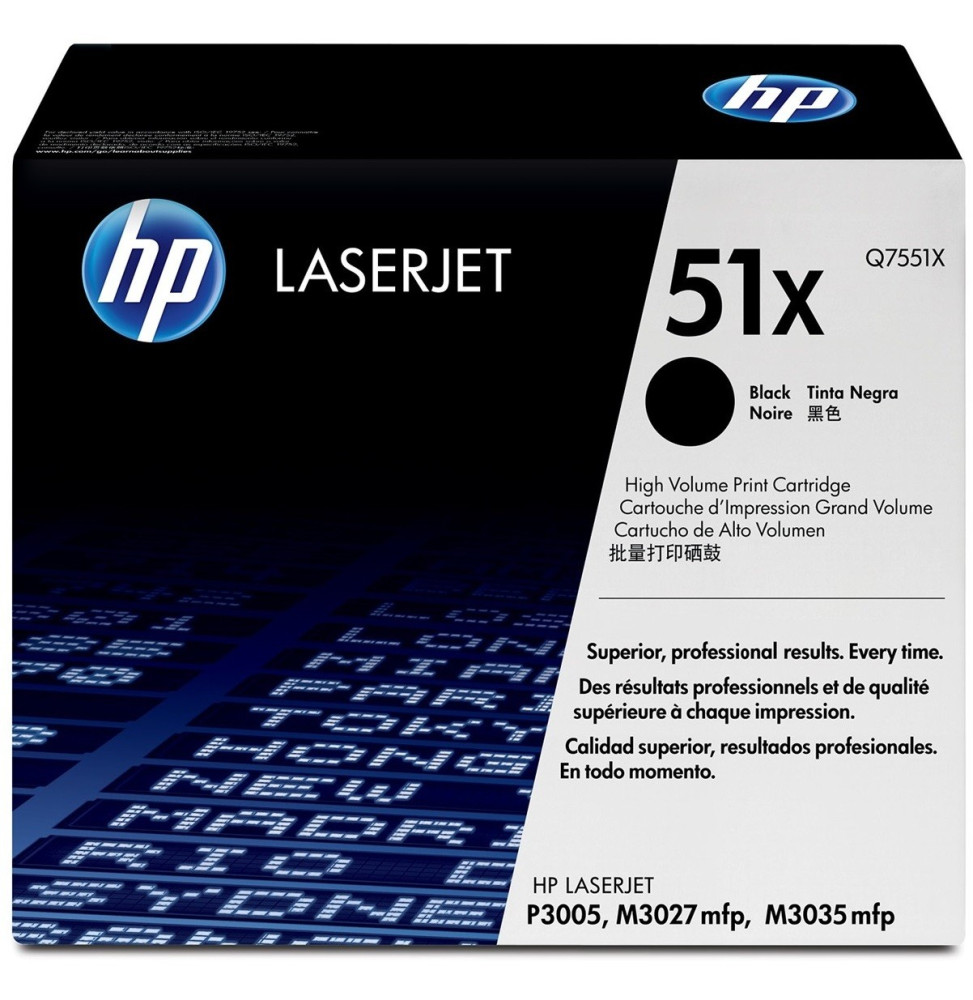 HP 51X Noir (Q7551X) - Toner grande capacité HP LaserJet d'origine