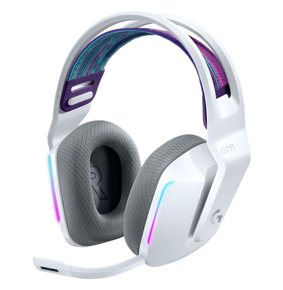 Casque gaming Bluetooth Logitech G733 LIGHTSPEED RVB ultra-léger - USB