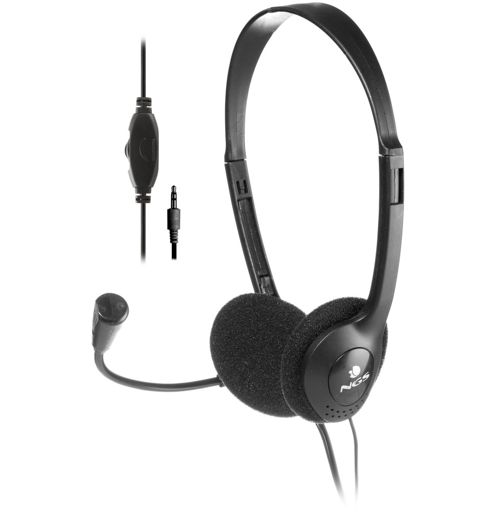 Casque-Micro de conversation NGS MS 103 PRO avec Microphone réglable - Jack 3,5 mm (MS103PRO)