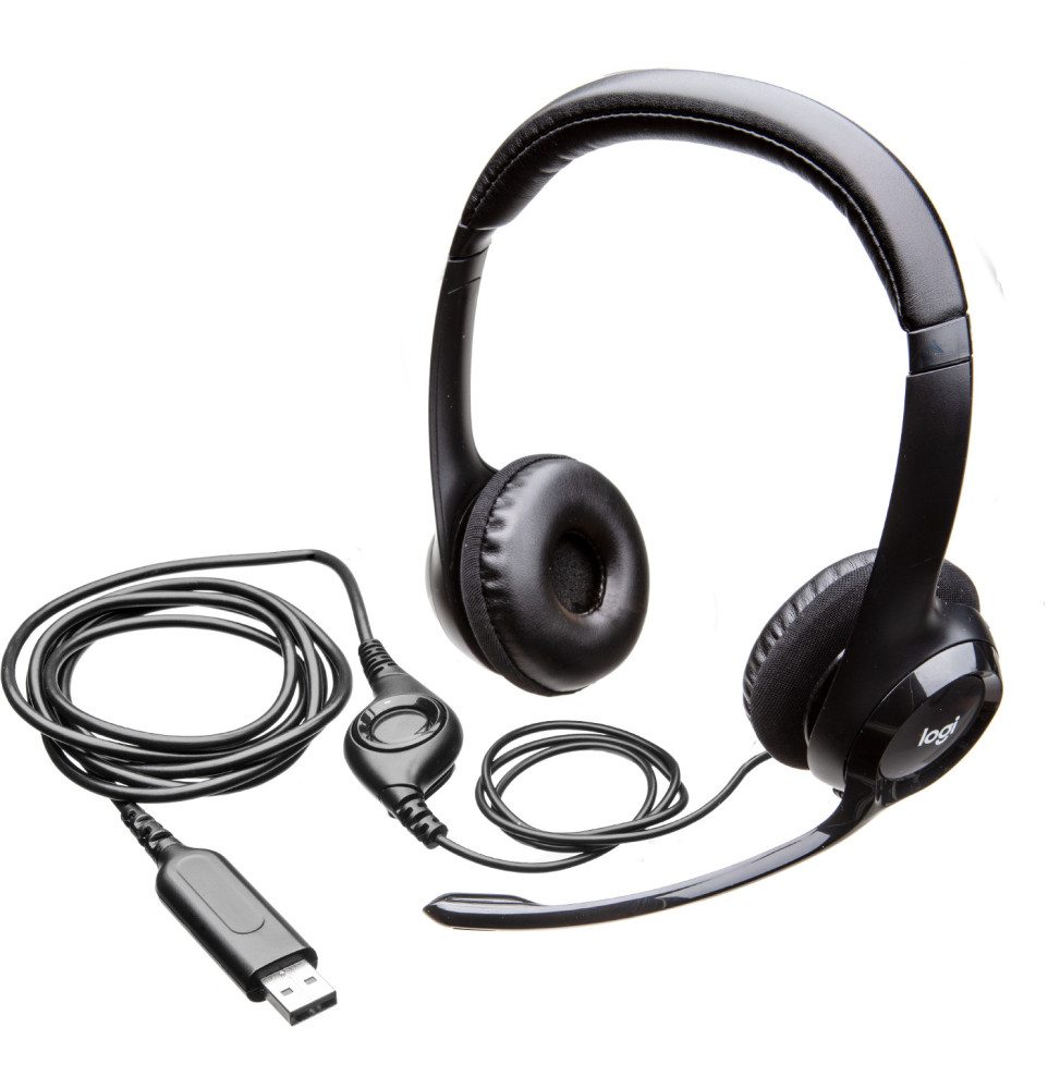Casque Logitech H390 avec microphone anti-parasite - USB (981-000406) – Image 5