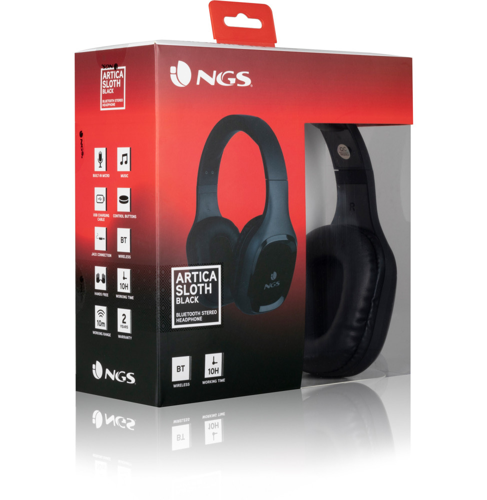 Casque Bluetooth NGS Artica Sloth Black (ARTICASLOTHBLACK) – Image 4