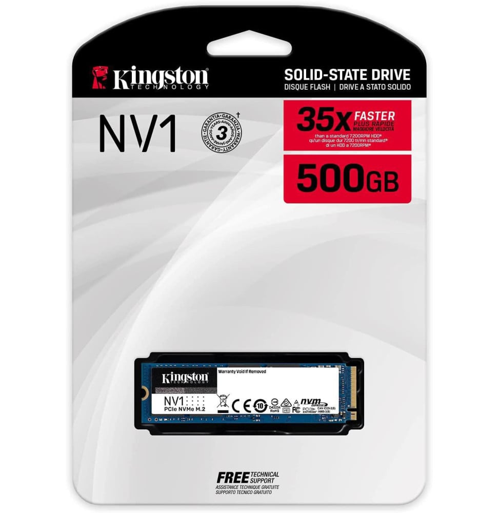 Disque Dur interne SSD Kingston NV1 PCIe NVMe M.2 2280 1 To (SNVS_1000G)