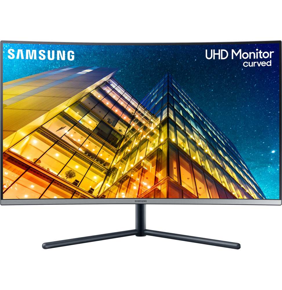 Écran incurvé 32" Samsung  UHD UR590C 4K - 1 milliard de couleurs - Design sans bords (LU32R590CWRXEN)
