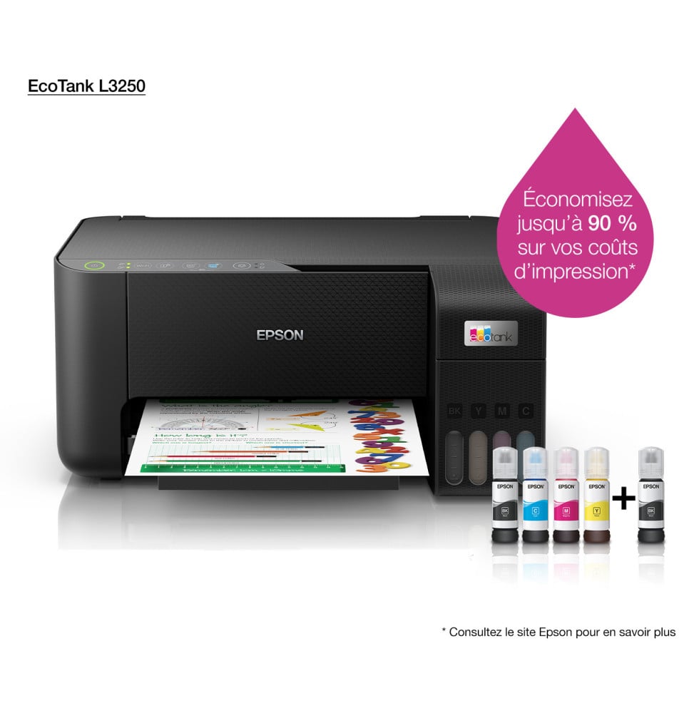 Epson EcoTank L3250 Imprimante multifonction à réservoirs rechargeables (C11CJ67408)