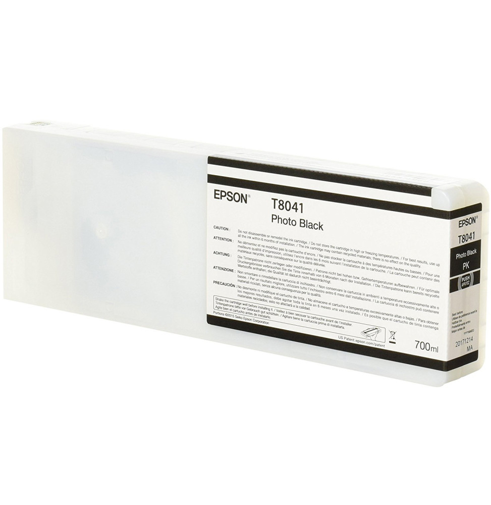Epson T8041 Photo Noir - Cartouche d'encre Epson UltraChrome HDX/HD 700ml (C13T804100)