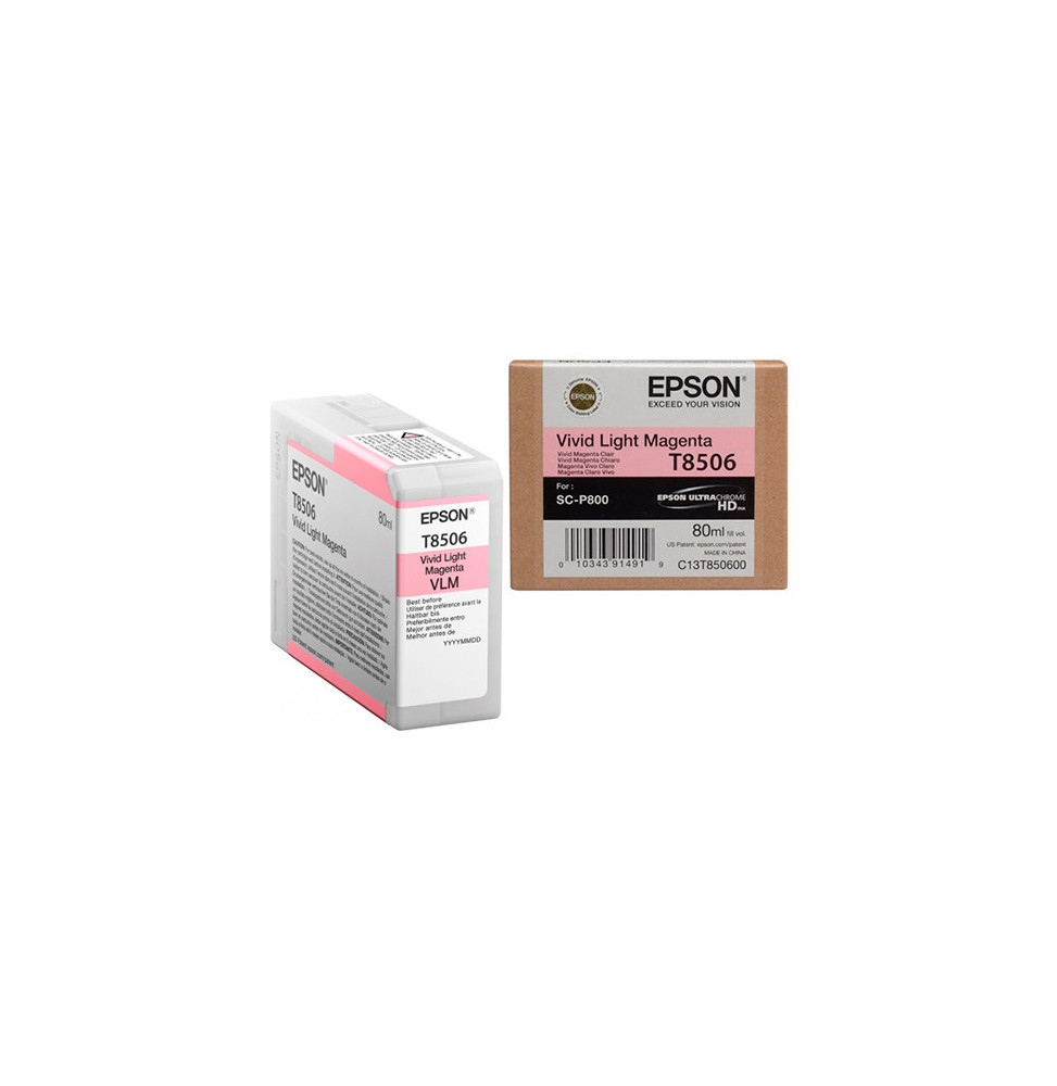 Epson T850600 Vivid Magenta Clair - Cartouche d'encre Epson d'origine (C13T850600)