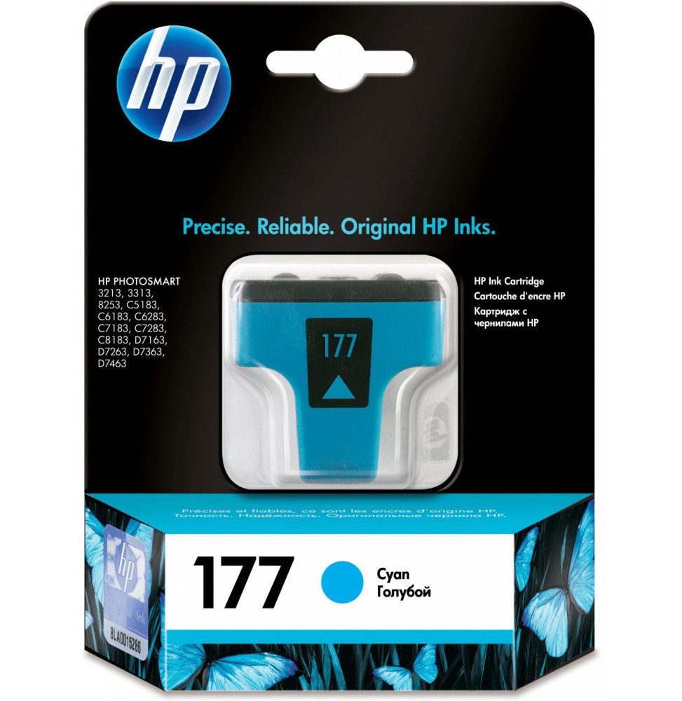 HP 177 Cyan - Cartouche d'encre HP d'origine (C8771HE)