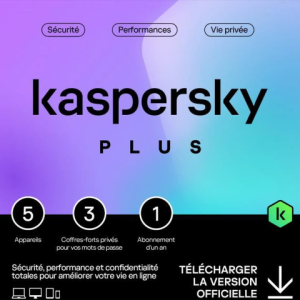 Kaspersky Plus (équivalent à Internet Security) - 5 Postes / 1 an (KL10428BEFS-SLIMMAG)