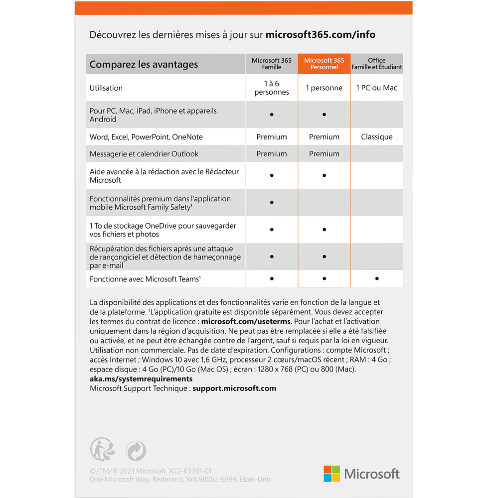 Microsoft 365 Personnel Français avec Copilot intégré - abonnement 12 mois pour 1 personne (PC, Mac, iOS et Android) – Image 2