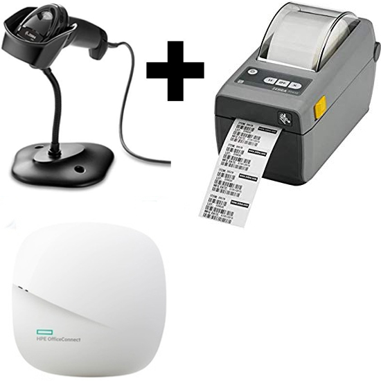 1 Lecteur Codes Barres Portable + 1 Imprimante Etiquette + 1 Points D'accès OC20  802.11ac (RW)