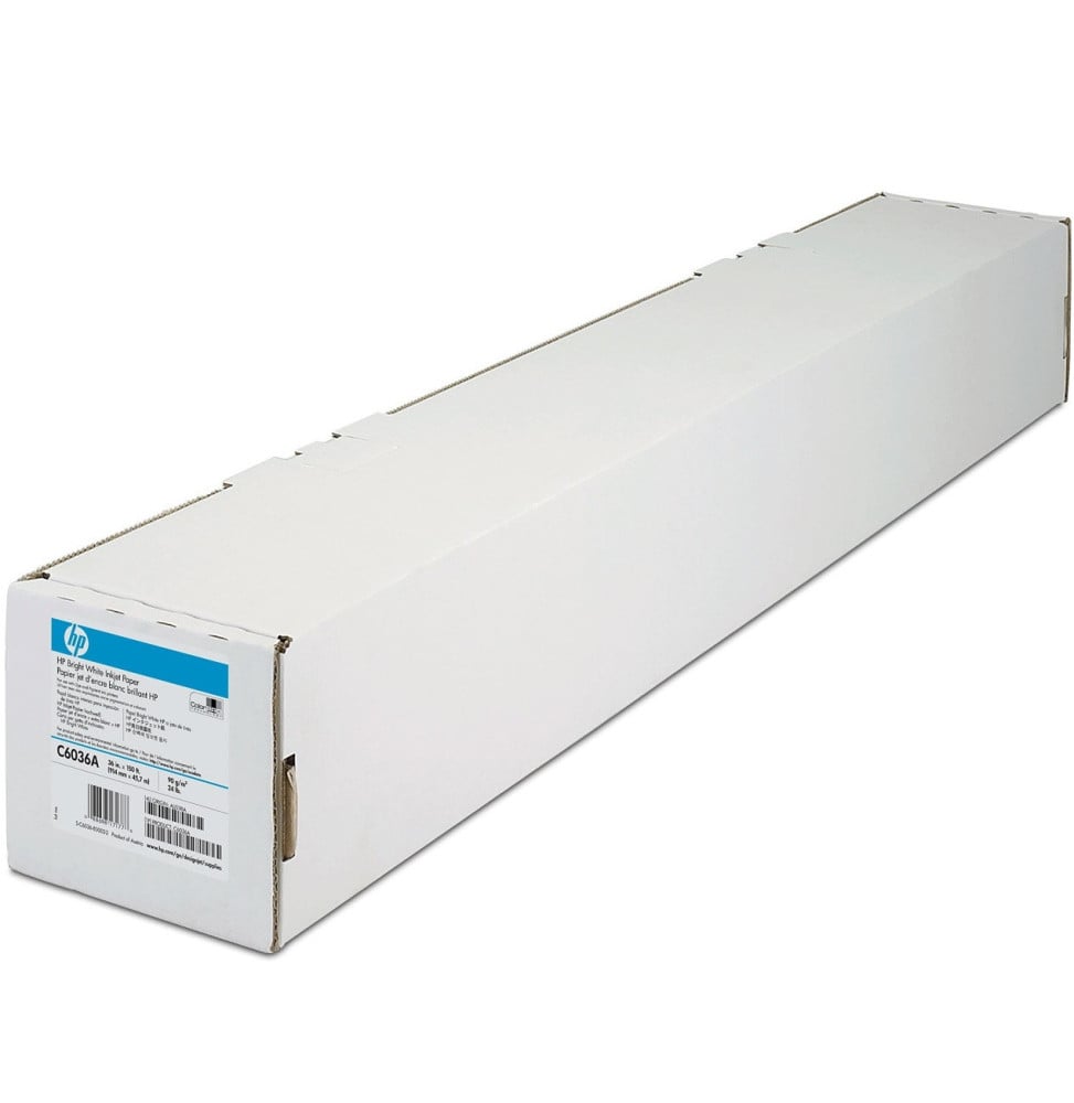 Papier jet d’encre blanc brillant HP (914 mm x 45,7 m) (C6036A)