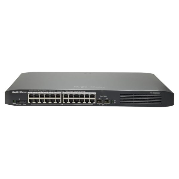 26 Ports Gigabit Smart POE Switch 24 Gigabit RJ45 Ports 16 POE + 2 Ports SFP Administrable L2