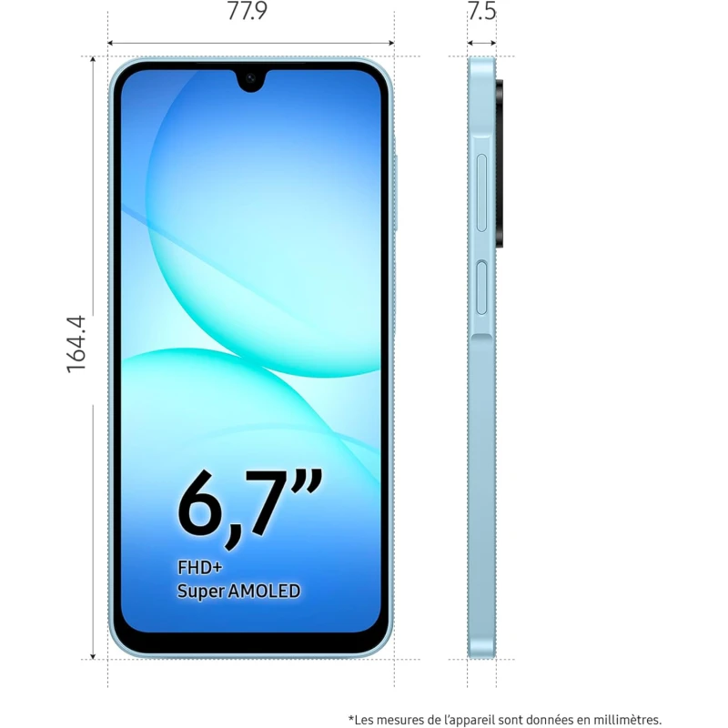Samsung Galaxy A17 5G 6,7″ (4Go / 128Go) - 5G Bleu Ciel (SM-A176BZBEMWD) – Image 2