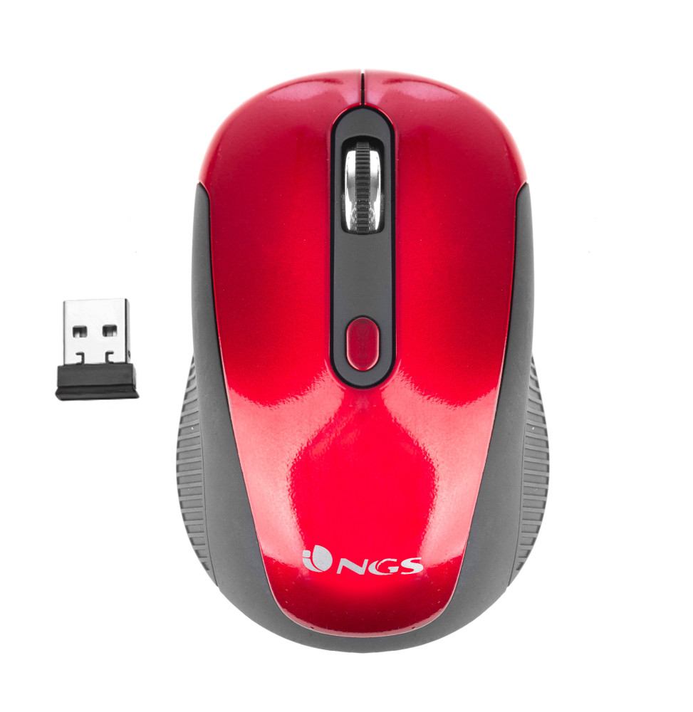 Souris sans fil NGS Haze Rouge avec nano-récepteur (HAZERED)